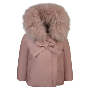 Baby Girl Jacket  | Mauve With Bow | Pramie | AW24