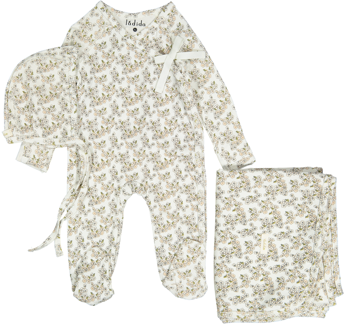 Baby Girl Layette Set | Peach Cherry Blossom | Ladida