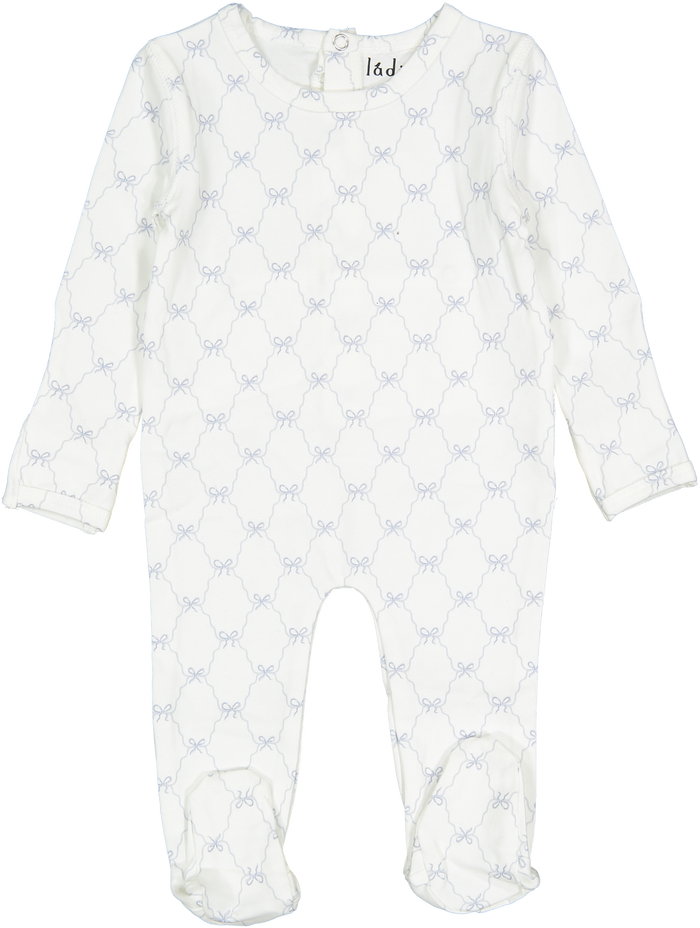 Baby Boy Footie | Blue Bow | Ladida