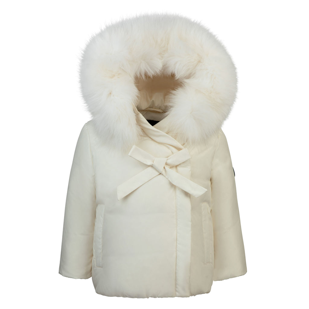 Baby Girl Jacket  | Ivory With Bow | Pramie | AW24