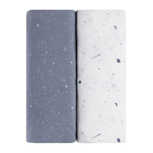 Crib Sheet Two Pack | Blue Celestial Cotton | Ely's & Co