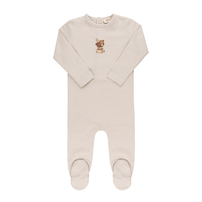 Baby Boy Footie | Organic Bear Collection | Tan | Ely's & Co | SS25