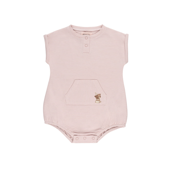 Baby Girl Romper | Organic Bear Collection | Pink | Ely's & Co | SS25