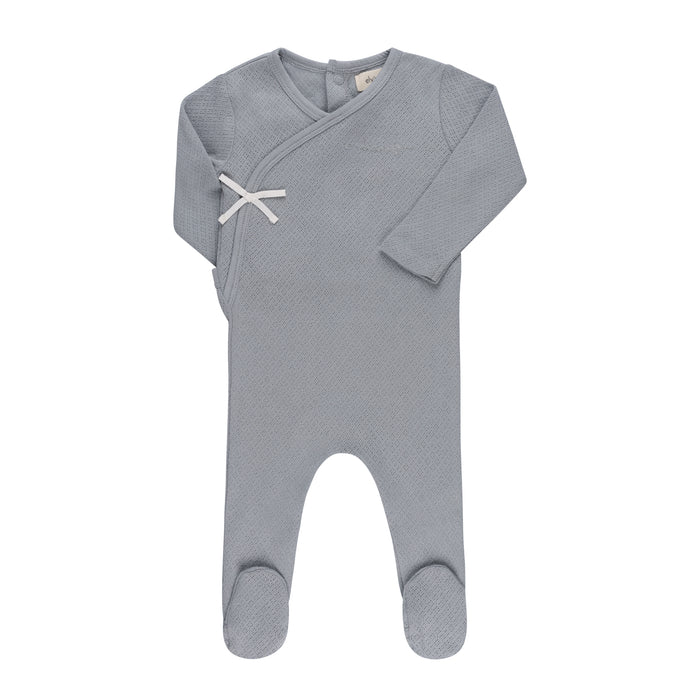 Baby Boy Footie + Hat | Amore Pointelle Collection | Blue/Silver | Ely's & Co | SS25