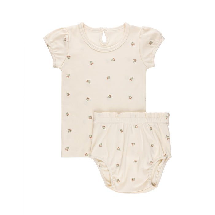 Baby Girl Short 2 Piece Set | Embroidered Collection | Ivory Tulip | Ely's & Co | SS25