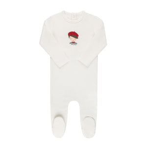 Baby Boy Footie | Organic French Terry French Boy | Ivory | Ely's & Co