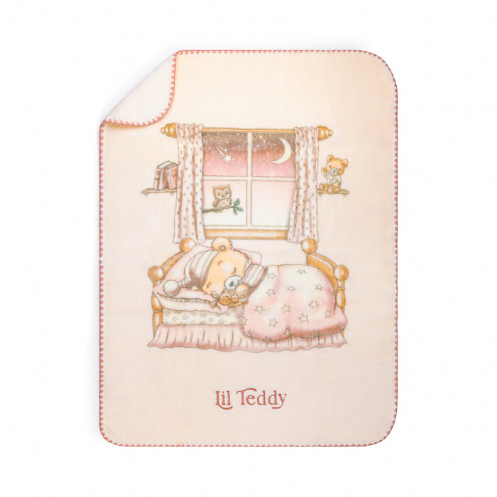 Baby Girl Blanket | Twinkle Twinkle Lil Bear | Sugary Pink | Lil Teddy