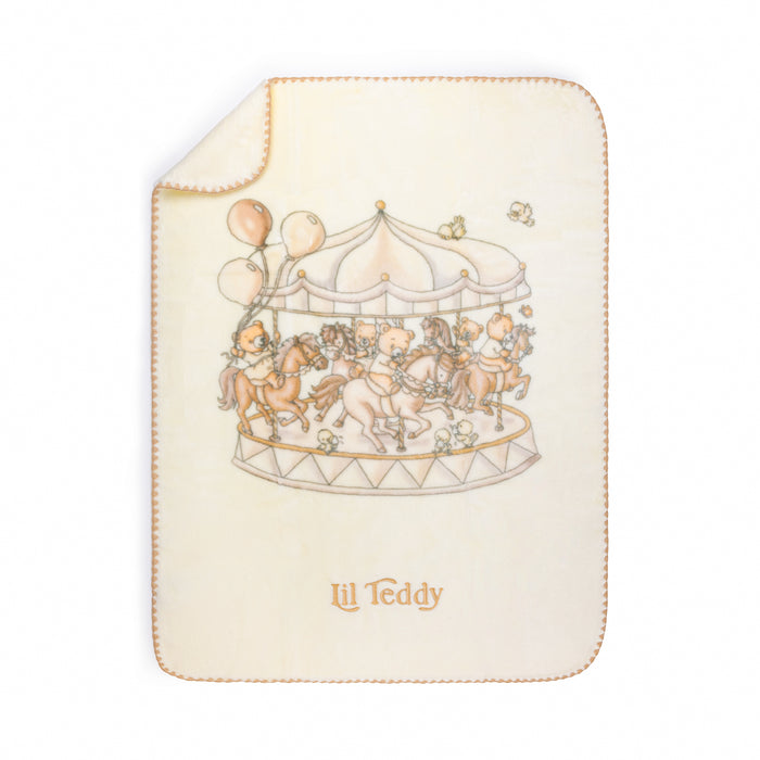 Baby Neutral Blanket | Teddy's Merry Go Snuggle | Vanilla Bean | Lil Teddy