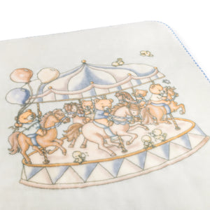 Baby Boy Blanket | Teddy's Merry Go Snuggle | Blueberry Biscuit | Lil Teddy