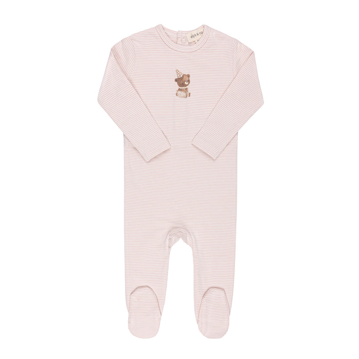 Baby Girl Footie | Organic Bear Collection | Pink | Ely's & Co | SS25