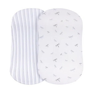 Crib Sheet Two Pack | Dragonfly & Stripe | Ely's & Co