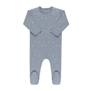 Baby Boy Footie + Hat | Brushed Cotton | Celestial | Slate | Ely's & Co. | AW23