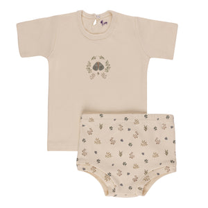 Baby Boy Short 2 Piece Set | Garden Floral Collection | Ivory Boy | Ely's & Co | SS25