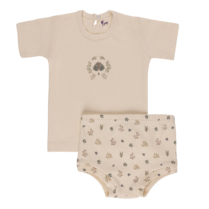 Baby Boy Short 2 Piece Set | Garden Floral Collection | Ivory Boy | Ely's & Co | SS25