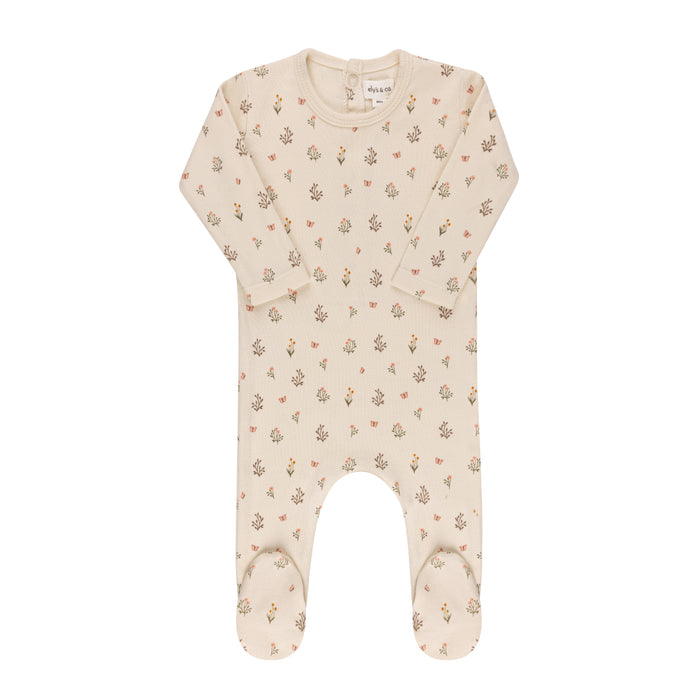 Baby Girl Footie + Hat | Garden Floral Collection | Ivory Girl | Ely's & Co | SS25