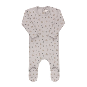 Baby Boy Footie | Garden Floral Collection | Blue | Ely's & Co | SS25