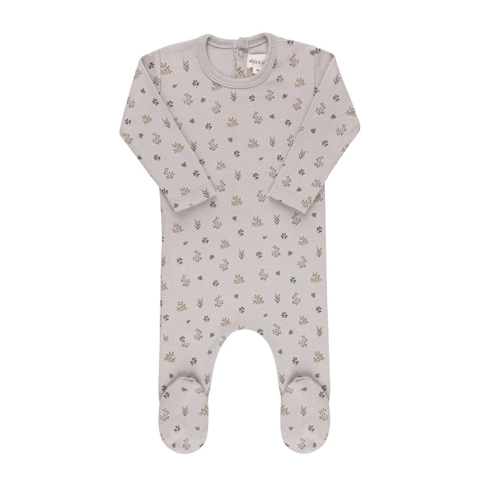 Baby Boy Footie | Garden Floral Collection | Blue | Ely's & Co | SS25