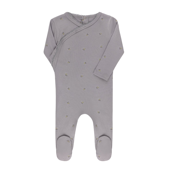 Baby Boy Footie | Embroidered Collection | Blue Berry | Ely's & Co | SS25