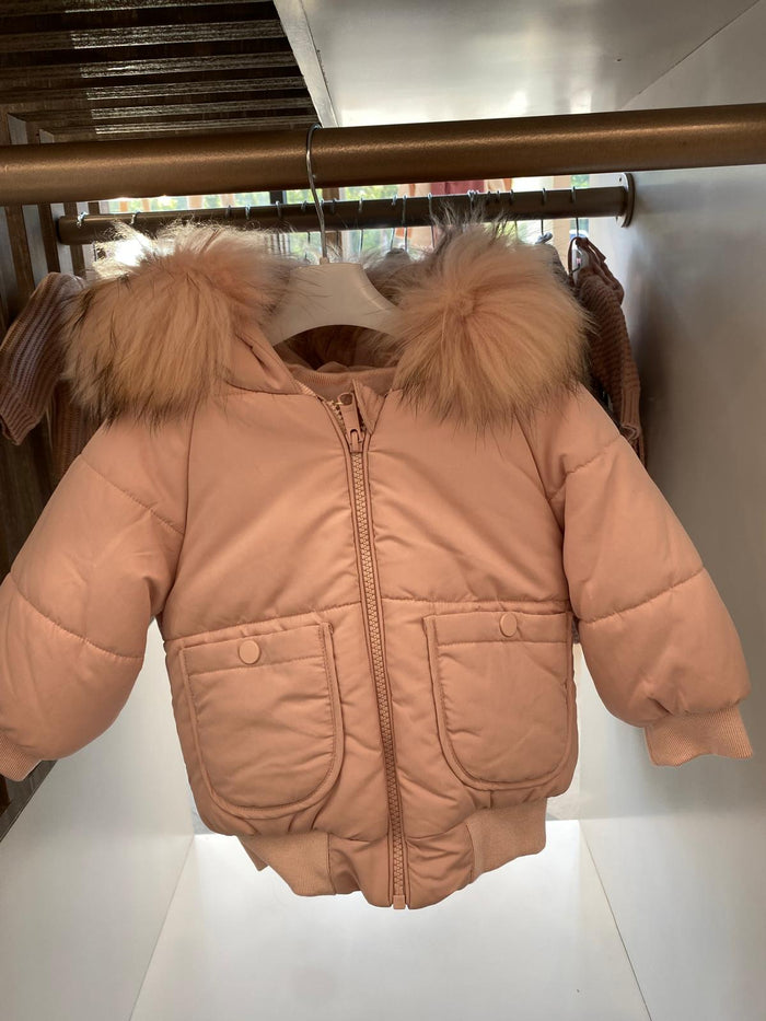 Baby Girl Jacket | Snap Pocket Bomber | Mauve | Mantel