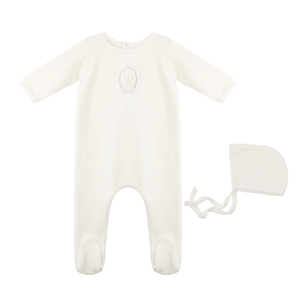 Baby Boy Layette Set | Lace Applique Collection | Ivory/Blue | Tricot Bebe