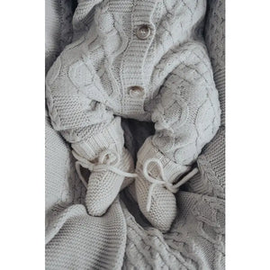 Baby Booties | Organic Knit | Cream | Luna + Luca