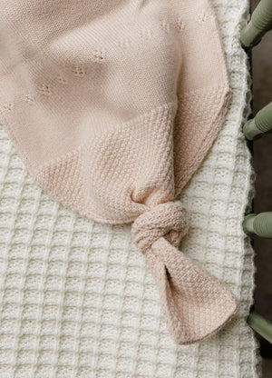 Baby Cocoon & Hat Set | Pointelle Knit | Rose  | Peluche