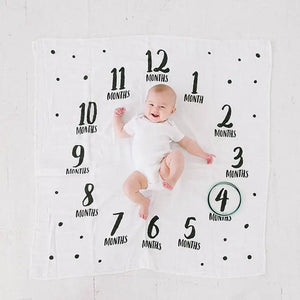 Baby Monthly Milestone Blanket | Black Dotted | Pearhead