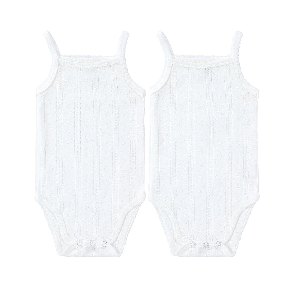 Spaghetti Strap Bodysuit - Undershirt | Pointelle | Boy 2 Pak | Petit Clair