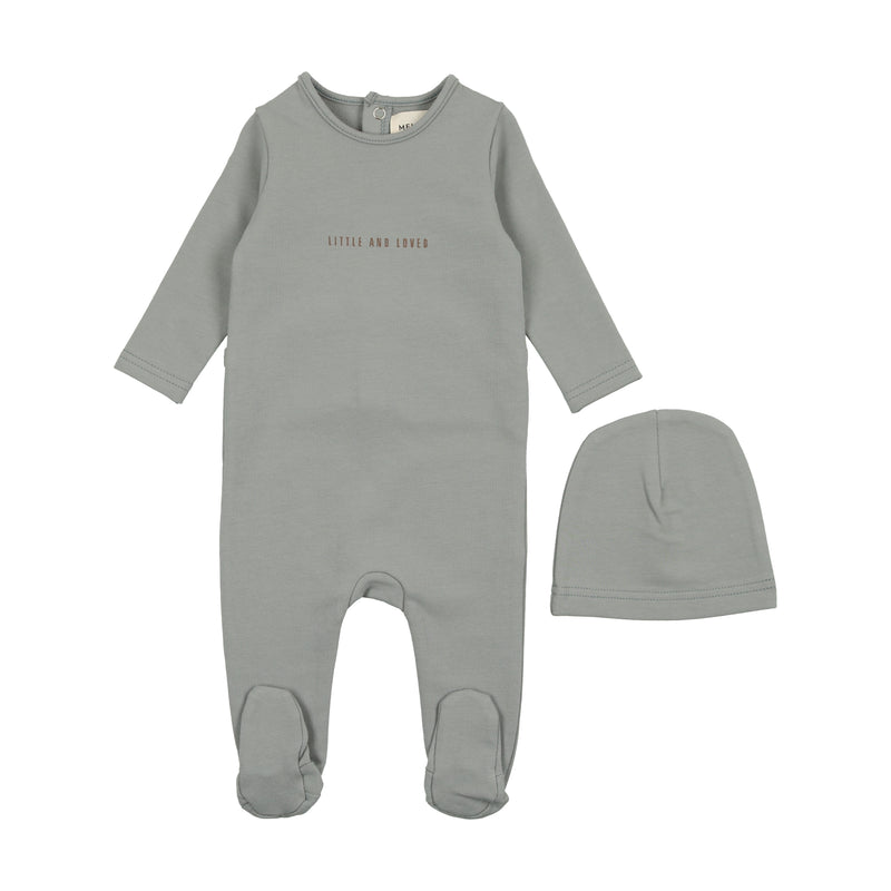 Baby Boy Footie + Hat | Little & Loved | Powder Blue/Mink | Mema | AW2