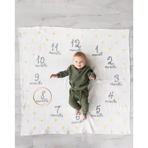 Baby Monthly Milestone Blanket | Yellow Star | Pearhead
