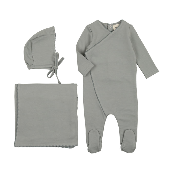 Baby Boy Layette Set | Picot Edge | Powder Blue | Mema | AW23