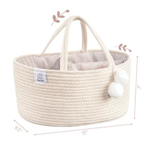 Cotton Rope Diaper Caddy | Beige | Fephas