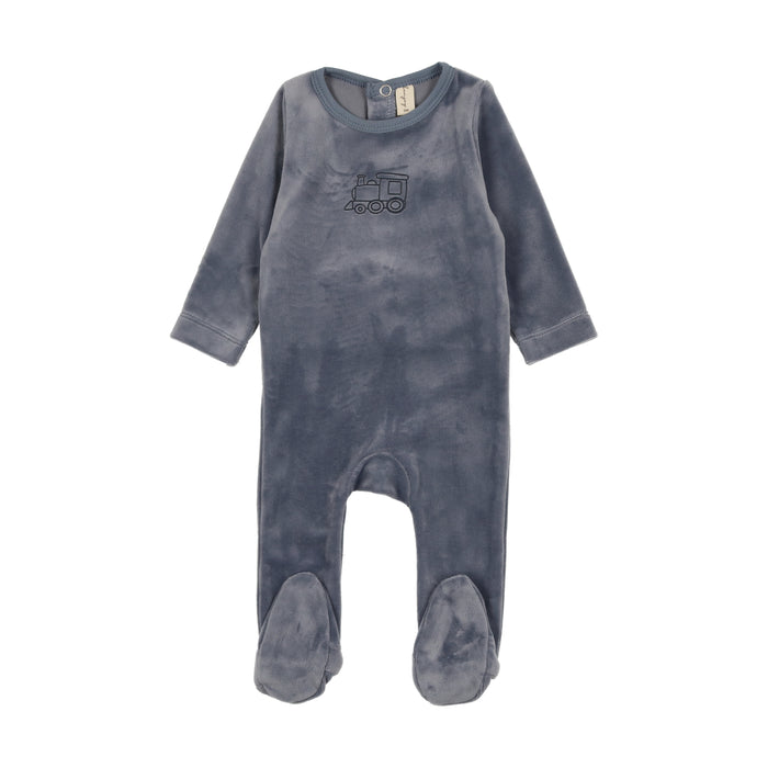 Baby Boy Footie | Train | Blue | Bonjoy Baby