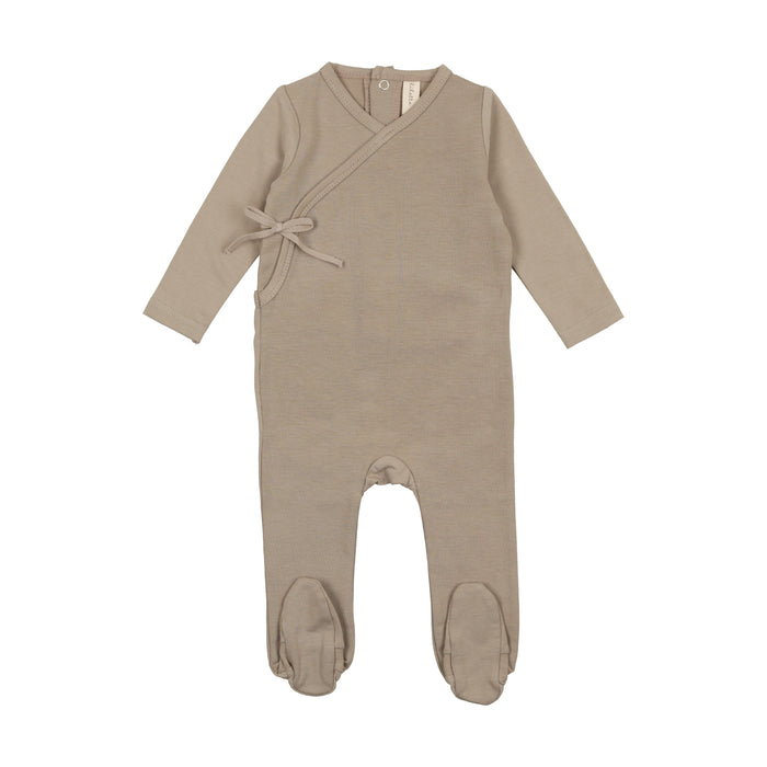 Baby Boy Layette Set | Brushed Cotton | Wrapover | Taupe |  Lil Legs | AW23