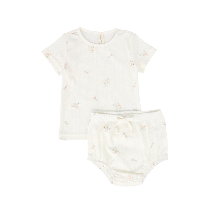 Baby Girl Bloomer Set | Floral Dot  | Pink | Bebe Jolee | SS25