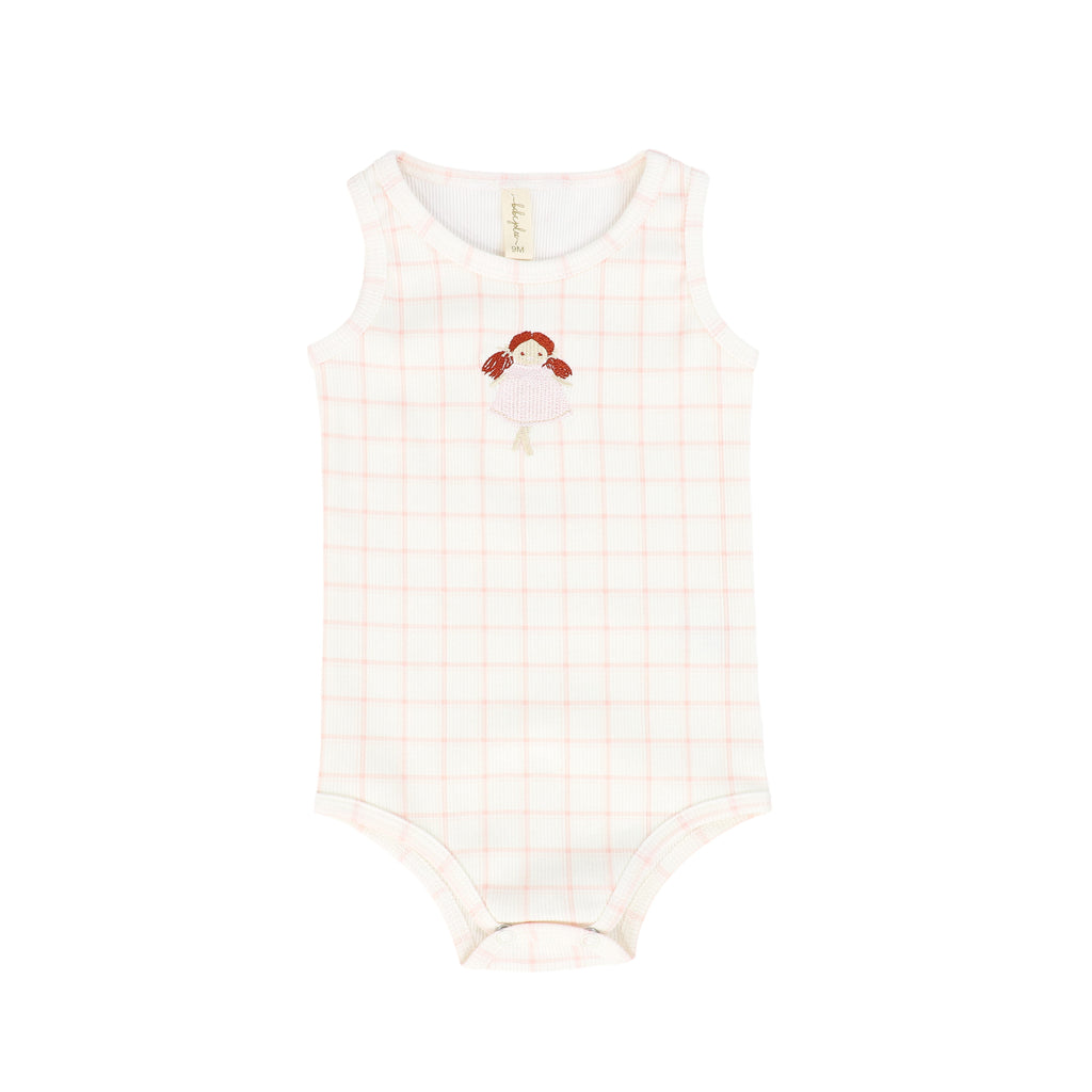 Baby Girl Romper | Checked Doll  | Pink | Bebe Jolee | SS25