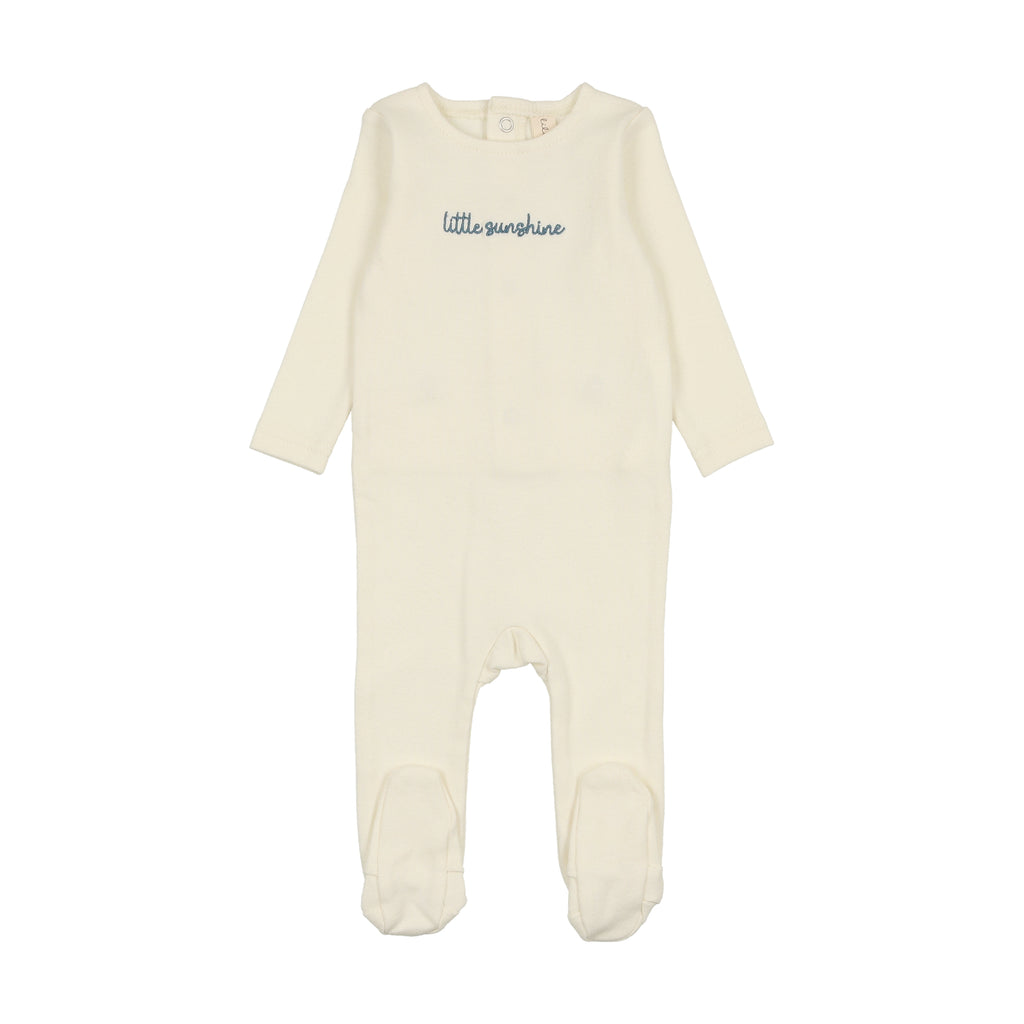 Baby Boy Footie | Cotton Word | Milk/Cloud | Lil Legs | SS25