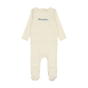 Baby Boy Footie | Cotton Word | Milk/Cloud | Lil Legs | SS25