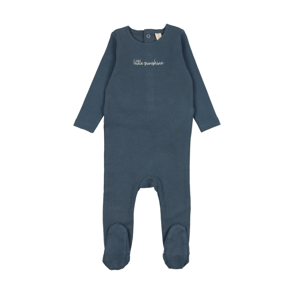 Baby Boy Footie | Cotton Word | Off Navy | Lil Legs | SS25