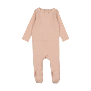 Baby Girl Footie | Cotton Word | Shell Pink | Lil Legs | SS25