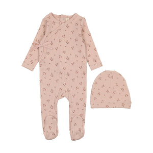 Baby Girl Footie + Hat | Dainty Floral | Shell Pink/Floral | Lil Legs | SS25