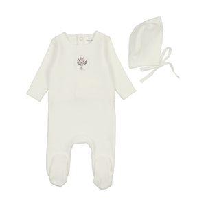 Baby Boy Layette Set | Embroidered Center Embossed  | White Boys | Bee and Dee