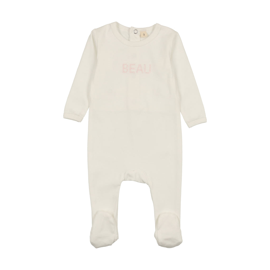 Baby Girl Layette Set | Stitched Beau | White/ Pink | Bonjoy Baby | SS25