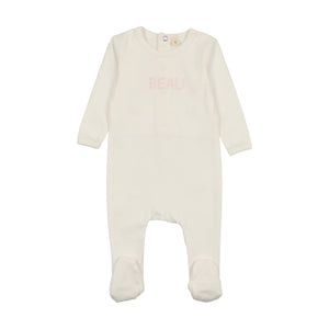 Baby Girl Layette Set | Stitched Beau | White/ Pink | Bonjoy Baby | SS25