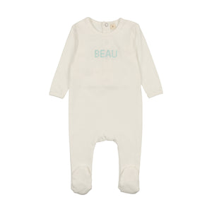 Baby Boy Layette Set | Stitched Beau | White/ Blue | Bonjoy Baby | SS25