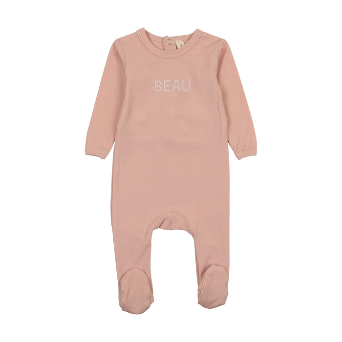 Baby Girl Footie + Hat | Stitched Beau | Light Pink | Bonjoy Baby | SS25