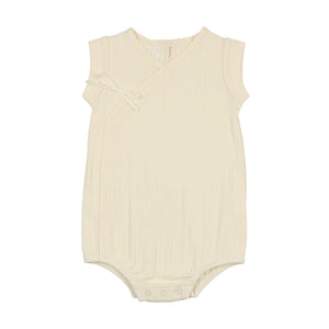 Baby Neutral Romper | Fine Pointelle | Cream | Lil Legs | SS25