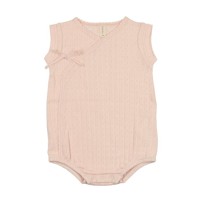 Baby Girl Romper | Fine Pointelle | Shell Pink | Lil Legs | SS25