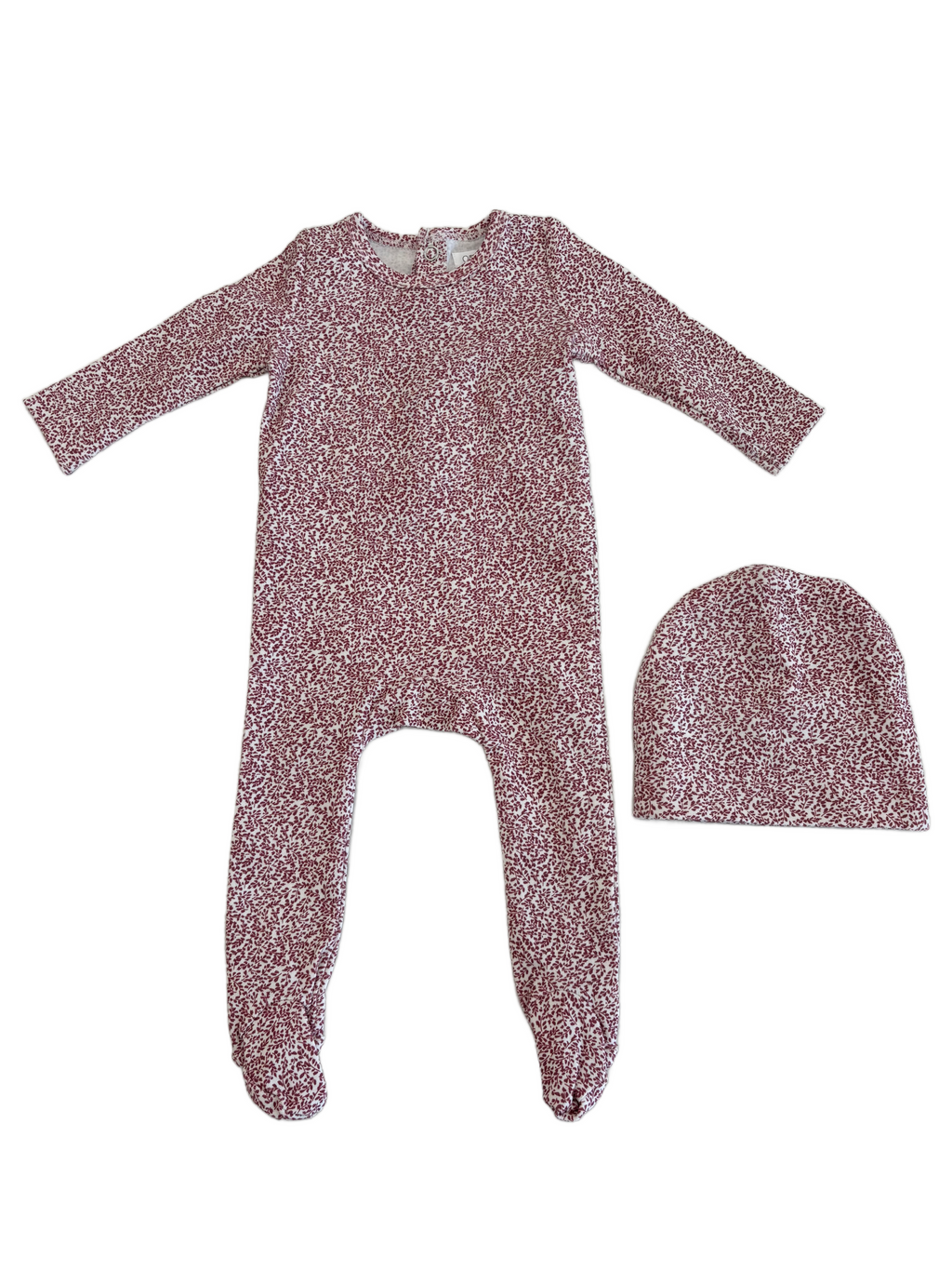 Baby Girl Footie + Hat | Liberty Bud | Raspberry | Bonjoy Baby | SS25