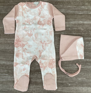 Baby Girl Footie | Knit Floral | Rose | Chant De Joie